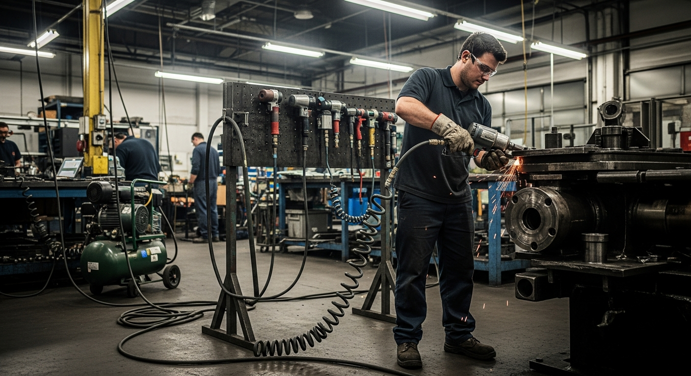 Uso de ar comprimido em ambientes industriais