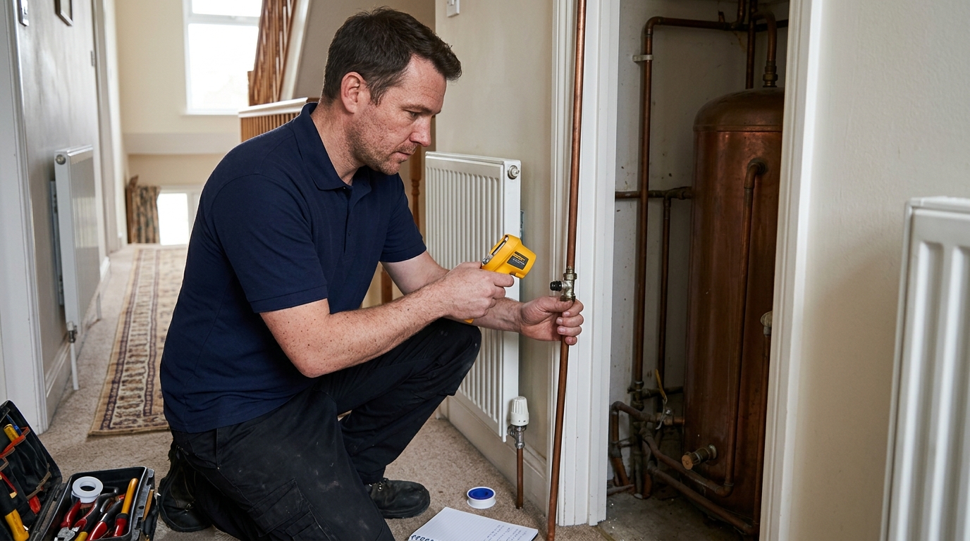 4 Radiators Balanced with a Fluke 62 MAX Infrared Thermometer on a Two-Storey Loop