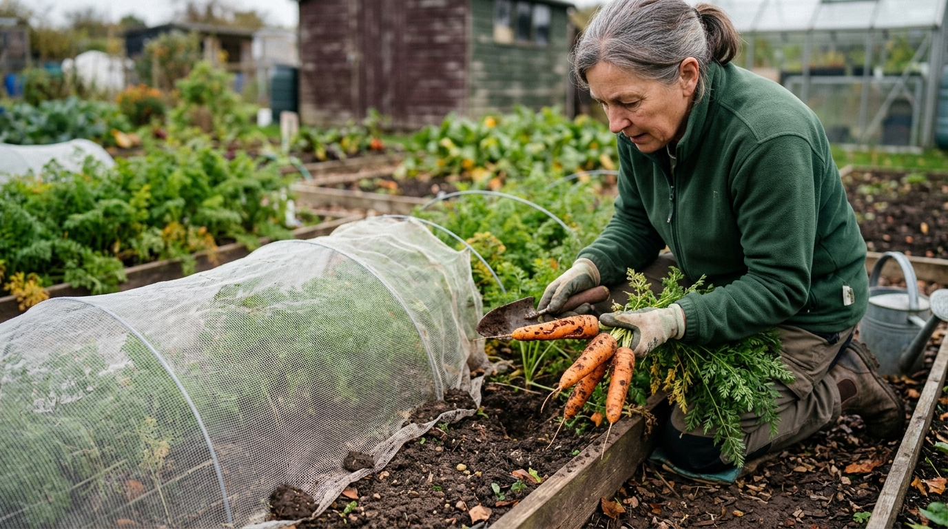 6 Signs of Carrot Root Fly Damage on Autumn King and the Enviromesh Barrier Fix