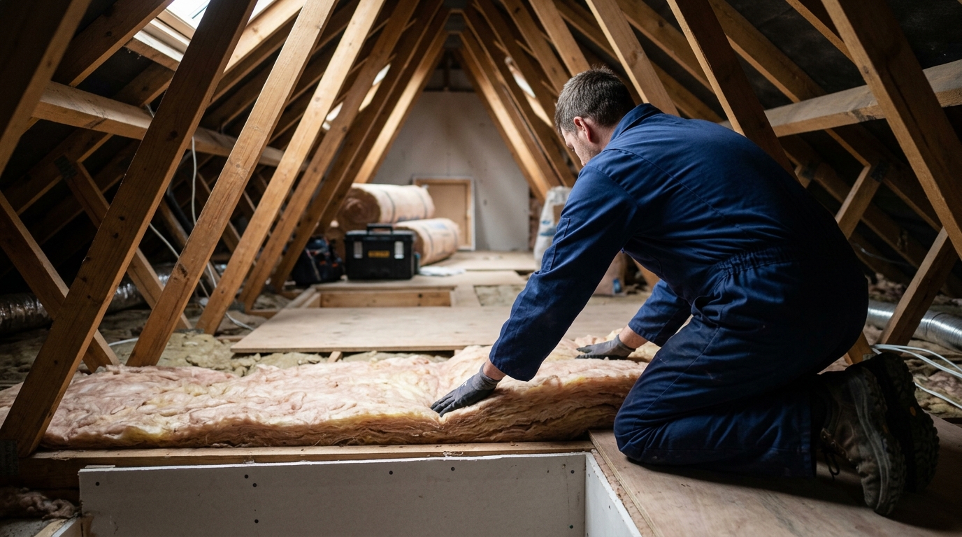 Up to 25% Lower Bills from Loft Insulation Topped to 270mm with Knauf Loft Roll on a Detached Home