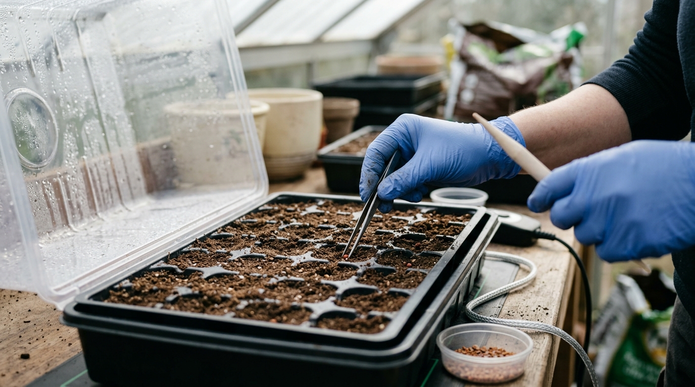 8 Step Sweet Pepper Sowing Routine with Corno di Toro Under a Vitopod Propagator