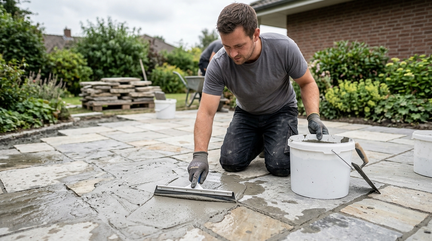 Rompox Easy vs GftK VDW 800 for Jointing a 35-Square-Metre Natural Stone Patio