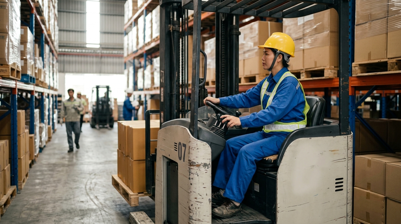 Môi trường làm việc của tài xế xe nâng