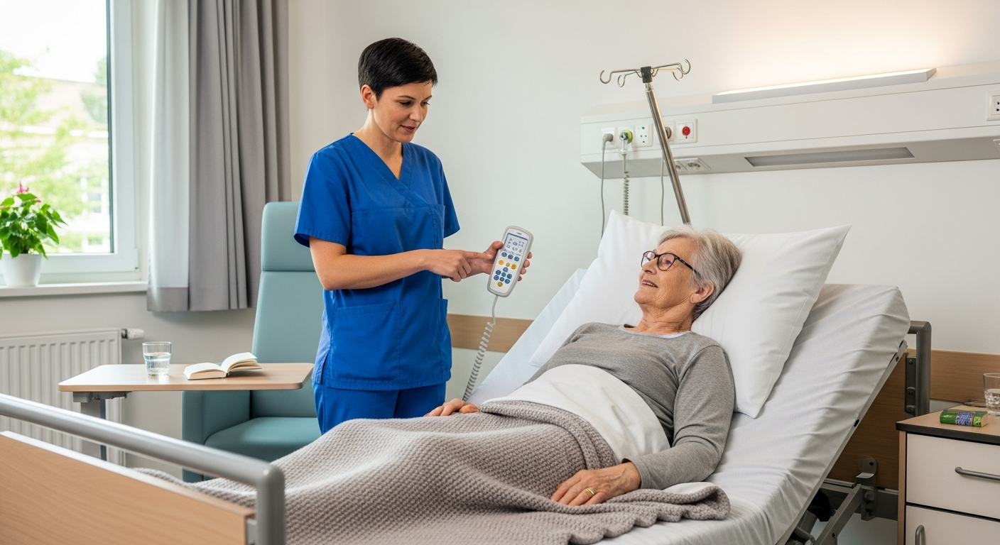 เทคโนโลยีการควบคุมเตียงไฟฟ้าเพื่อความสะดวกของผู้ดูแล