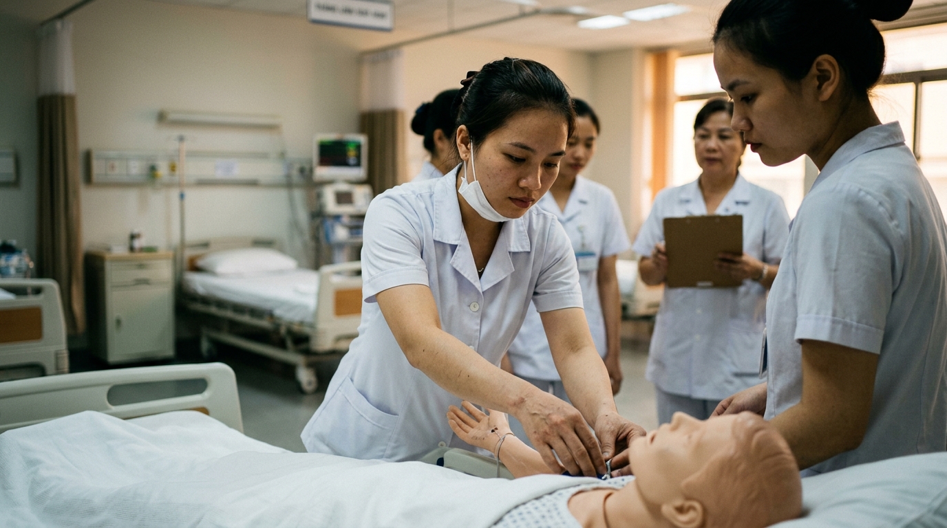Học tập và thực hành ngành điều dưỡng