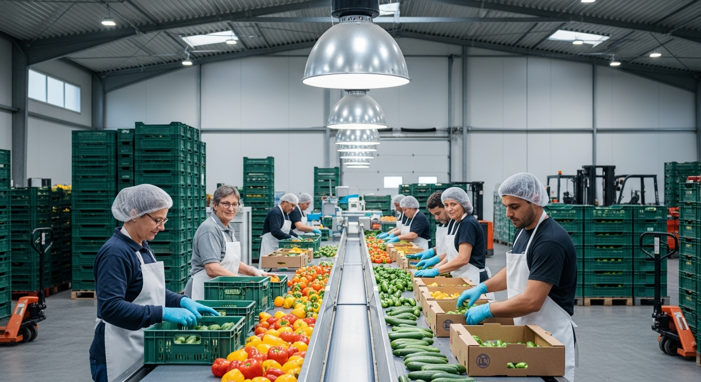 Arbeidsvoorwaarden voor inpakwerk in de tuinbouw