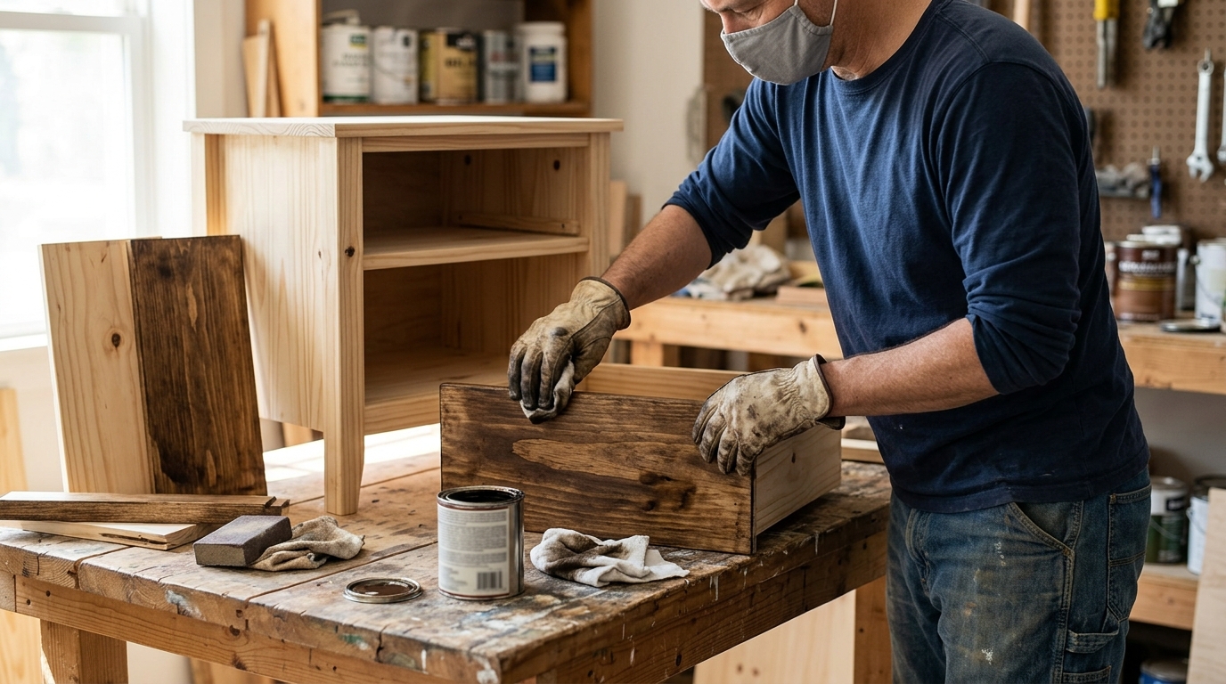Rast Nightstand Stained with Rubio Monocoat for a Walnut Bedside Finish