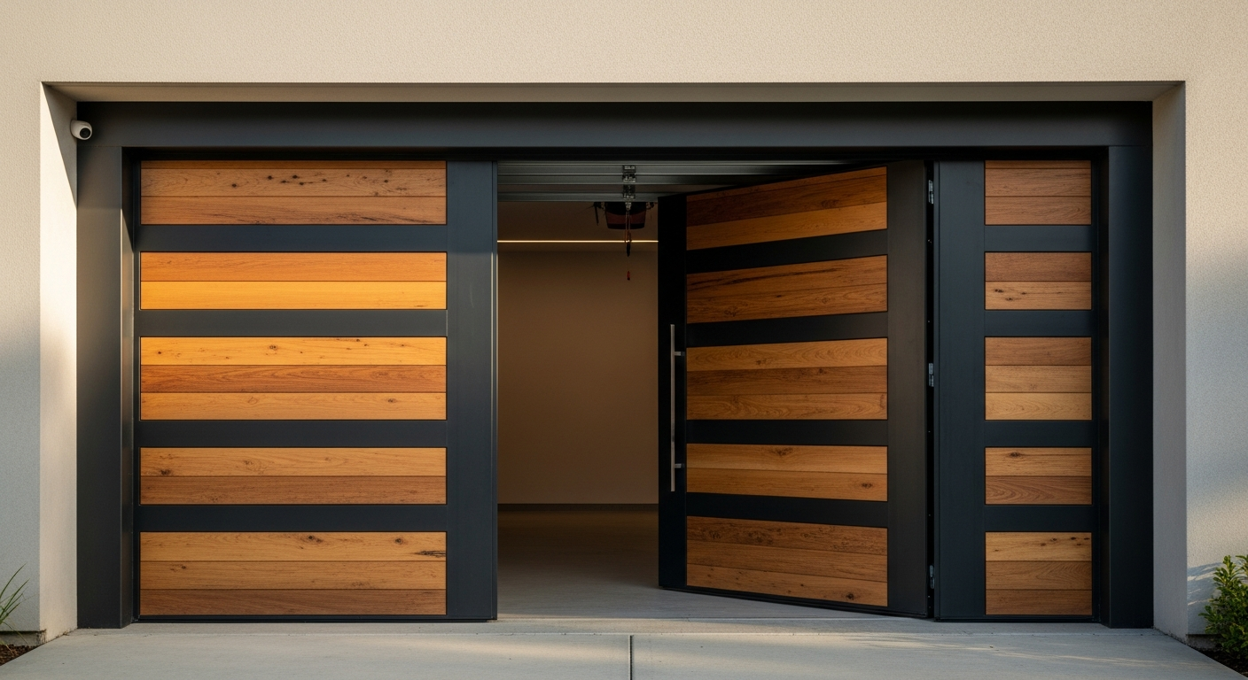 עיצובים מודרניים לדלתות מוסך מעץ ומתכת