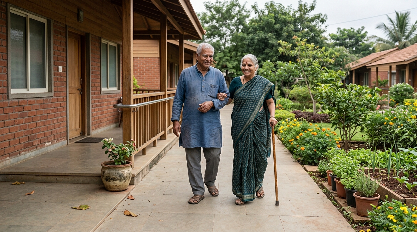 वरिष्ठ नागरिकों के लिए सुलभ घरेलू कॉटेज