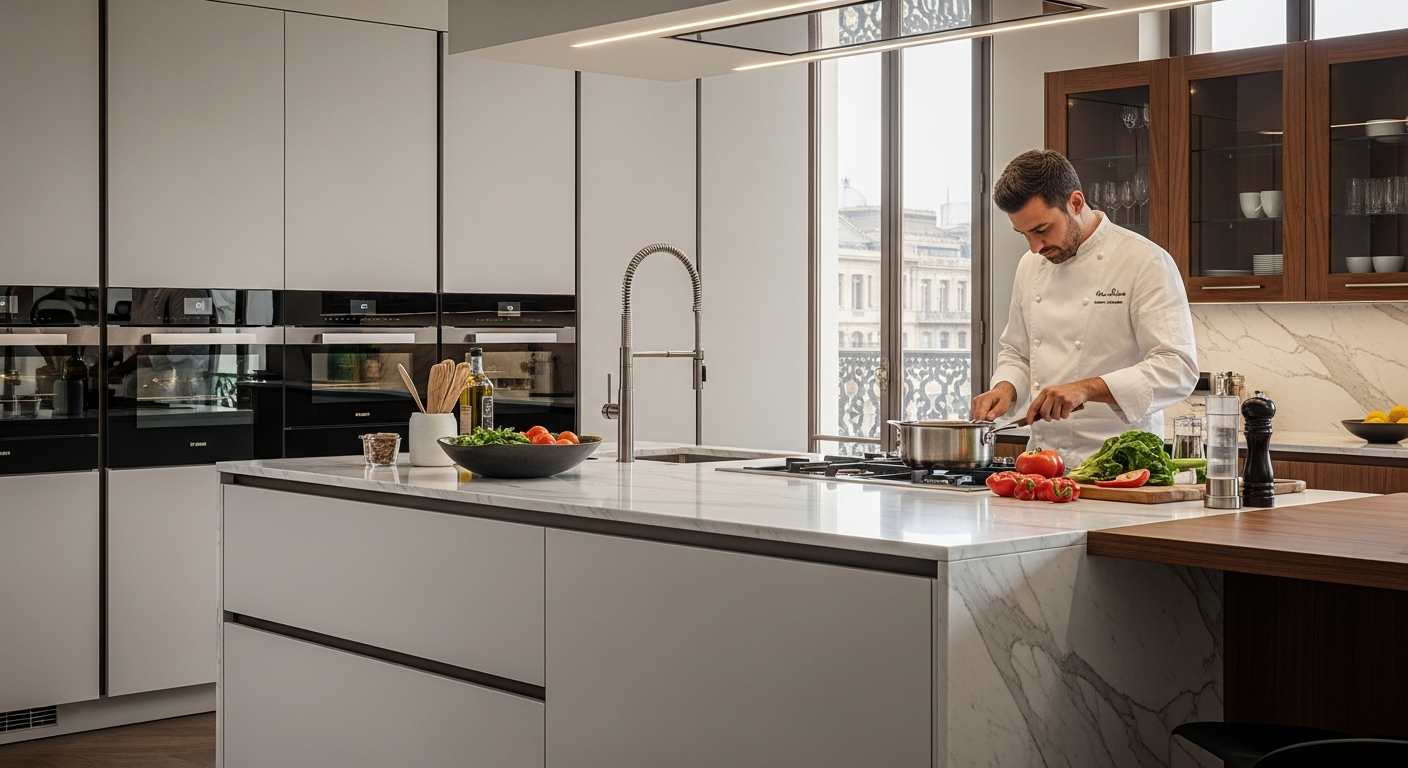 Η τέχνη του ιταλικού σχεδιασμού κουζίνας σε διεθνή σπίτια.