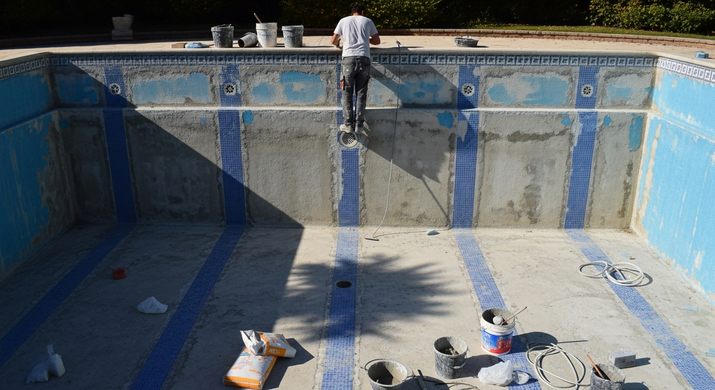 Rénovation du revêtement intérieur du bassin