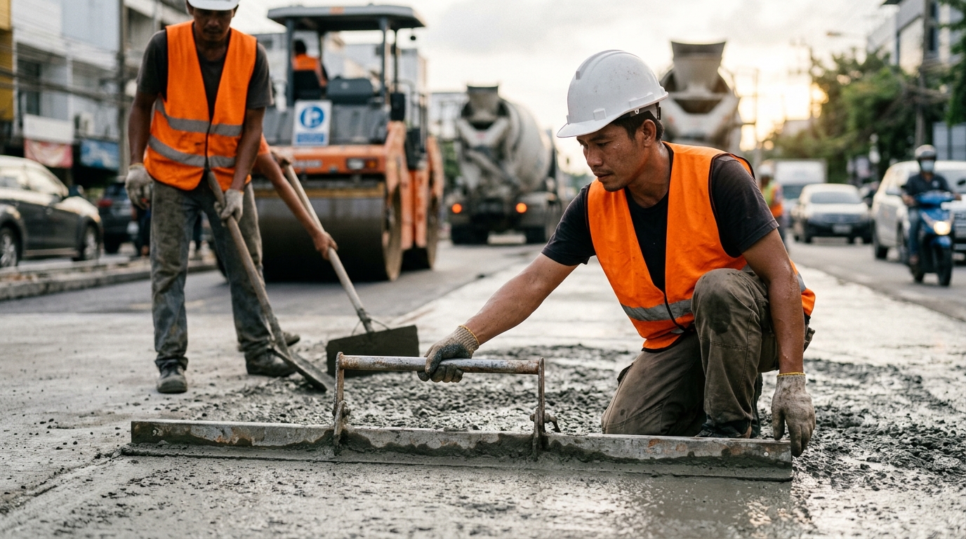 Pembangunan Infrastruktur Melalui Kerja Jalan dan Pembinaan Konkrit