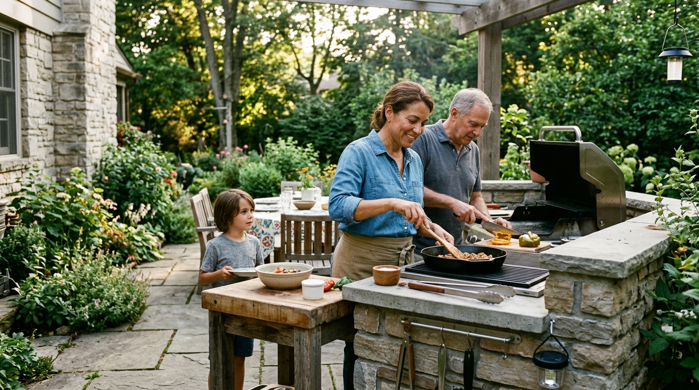 Cucina da esterno con barbecue in Italia: come progettare i lavori