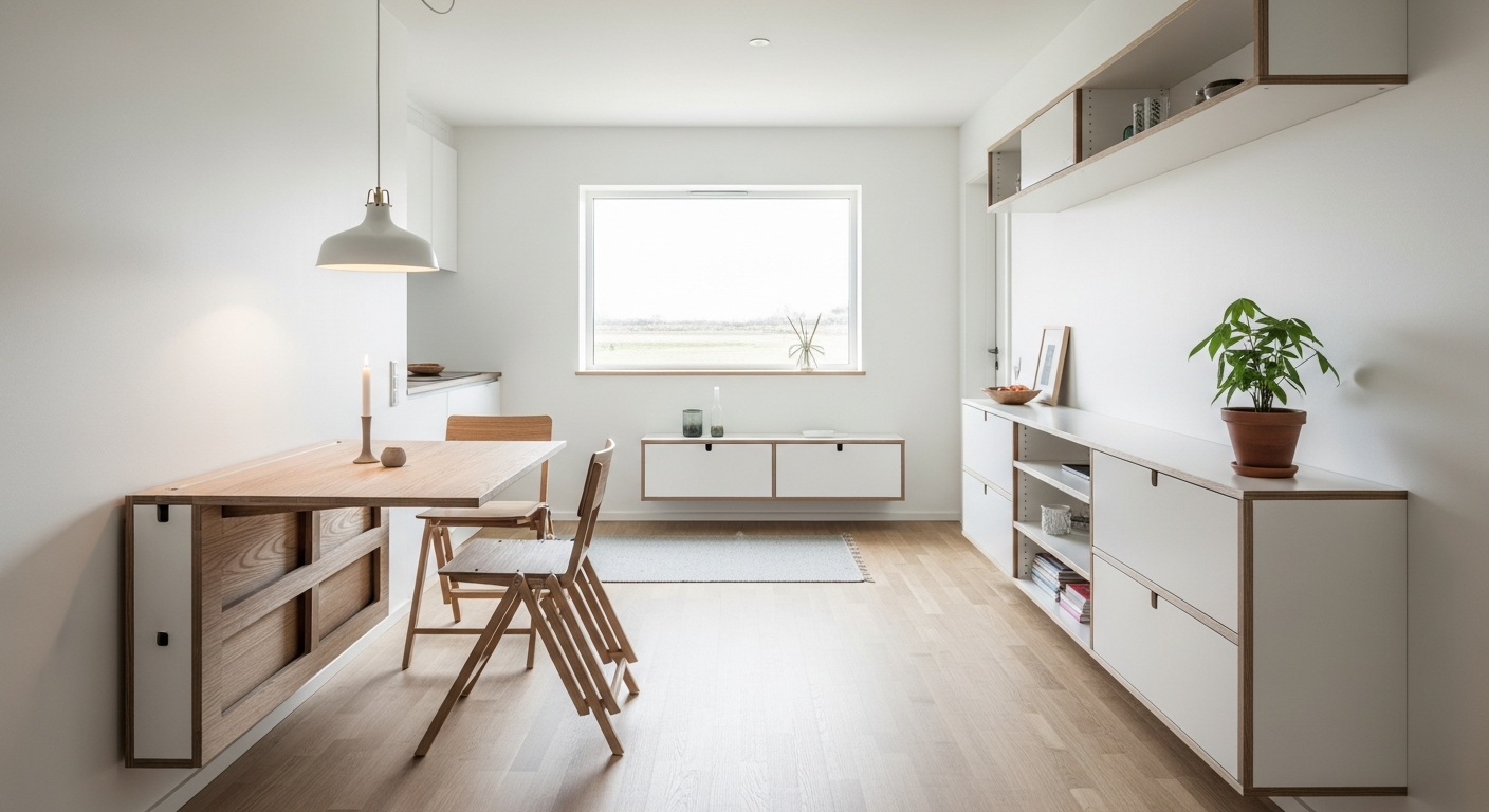 Optimering af pladsen i et lille funkishus