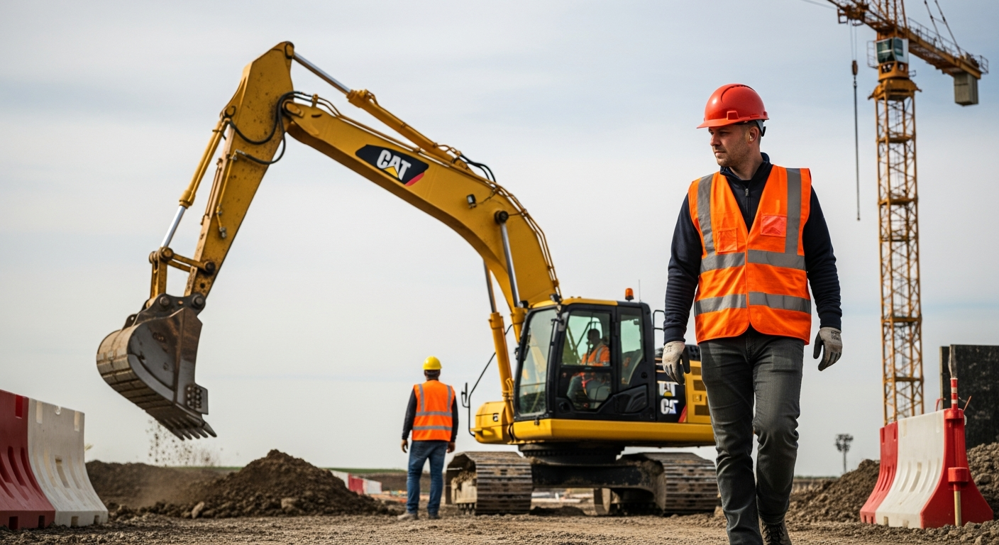 Sicherheitsstandards auf Baustellen mit Großgeräten