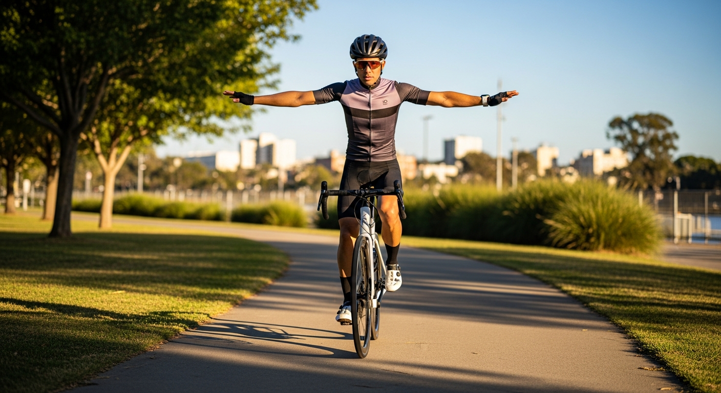 हाथों के बिना पूर्ण संतुलन के साथ साइकिल चलाना सीखें