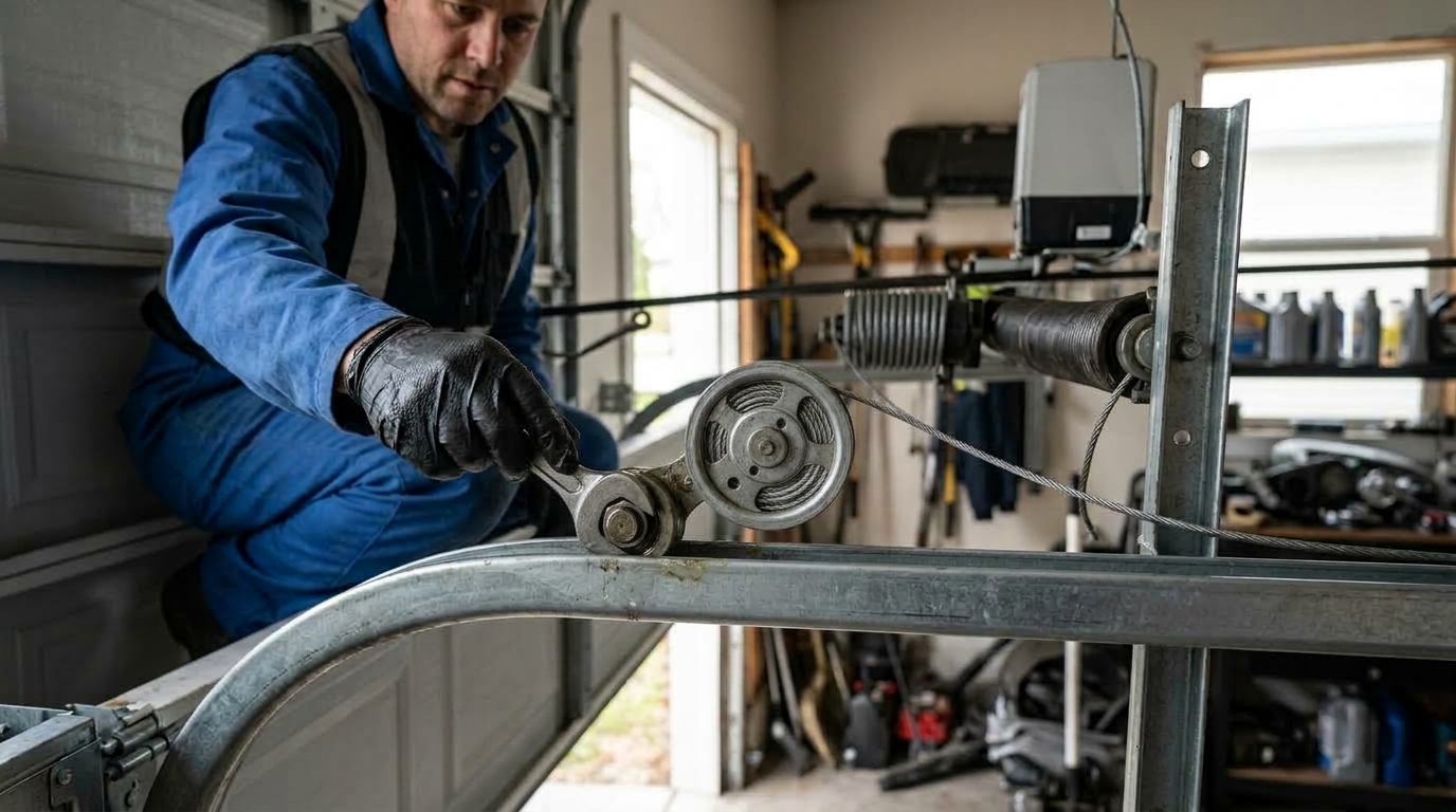 Mechaninių vartų komponentų valymas ir tepimas