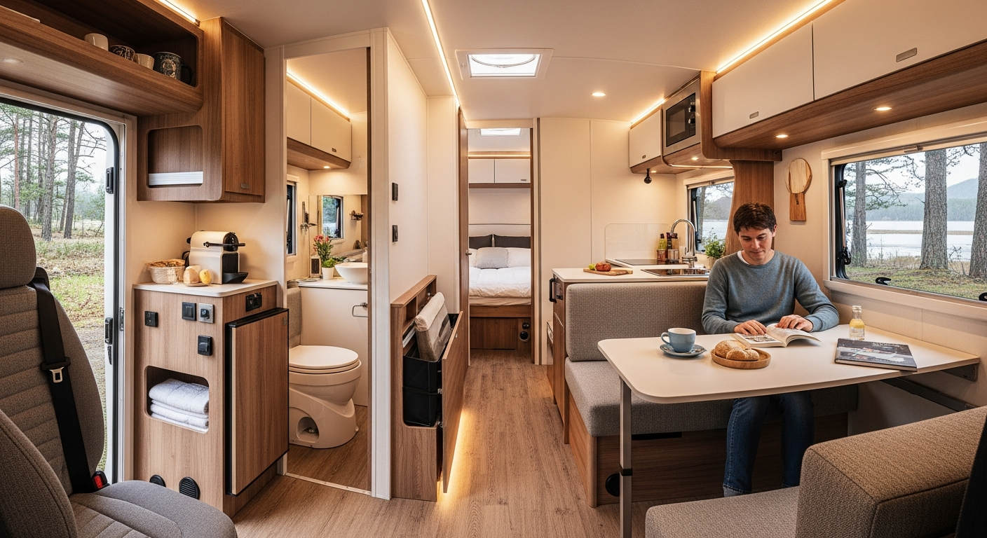 تصميم داخلي للمنازل المتحركة