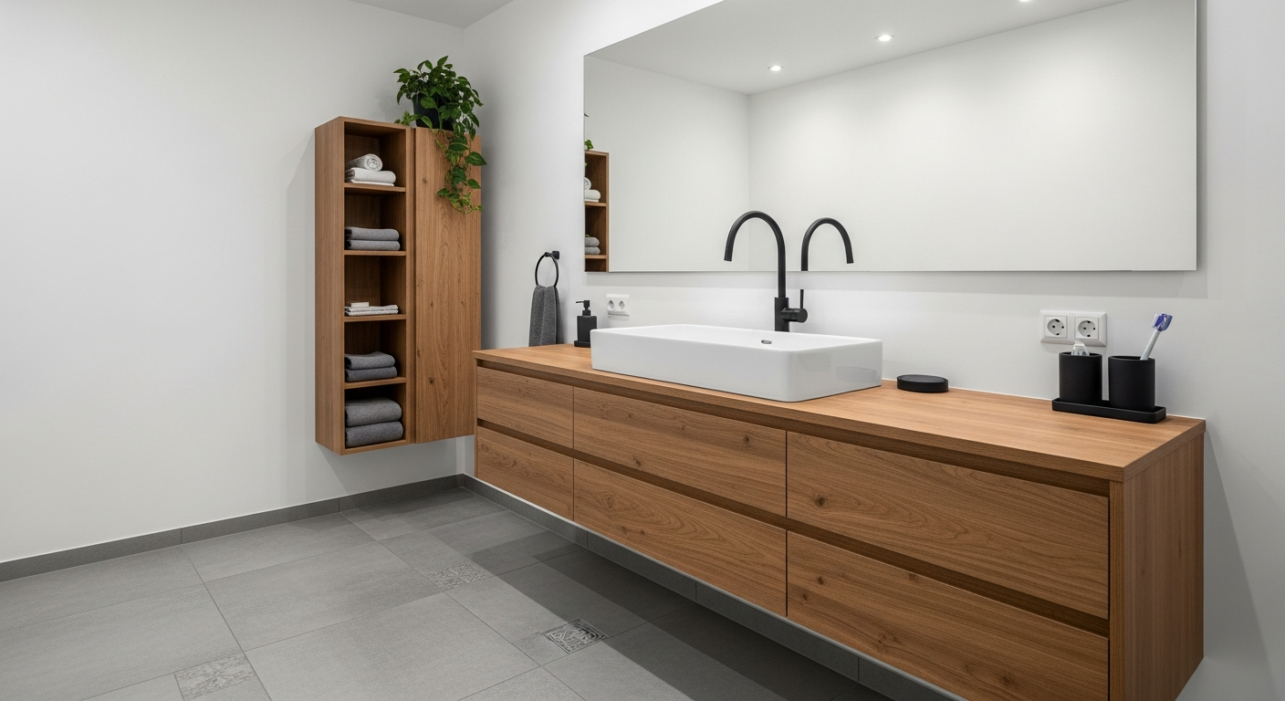 Aménagement fonctionnel de la salle de bains moderne