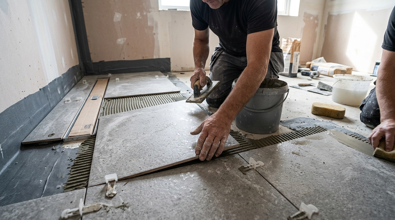 Wet Room Falls Set to 1 in 50 with an Impey Aqua-Dec Linear Former