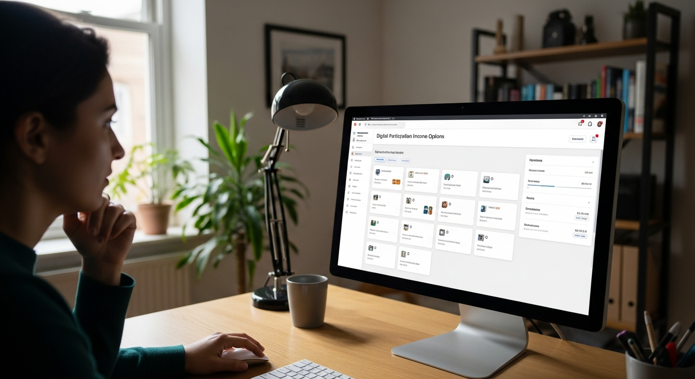 Explorarea opțiunilor de venit prin participare digitală.