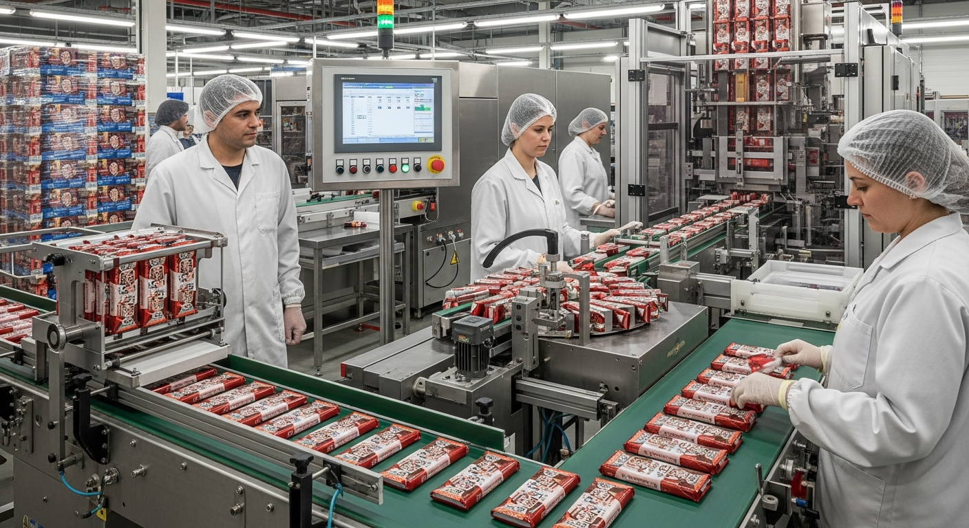 עבודה באריזת ממתקים בתעשיית המזון