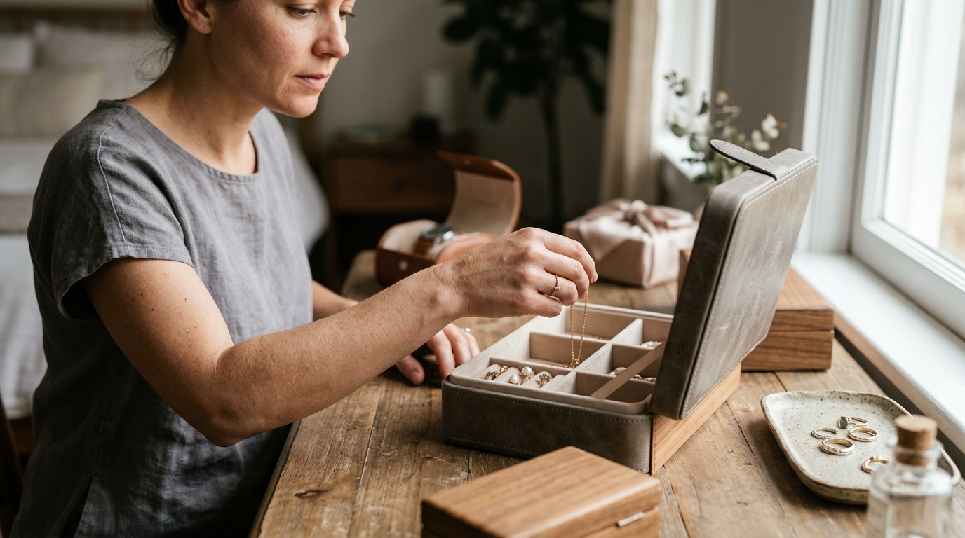 Chic Organization: Elegant Jewelry Boxes and Vanity Trays for Mother's Day