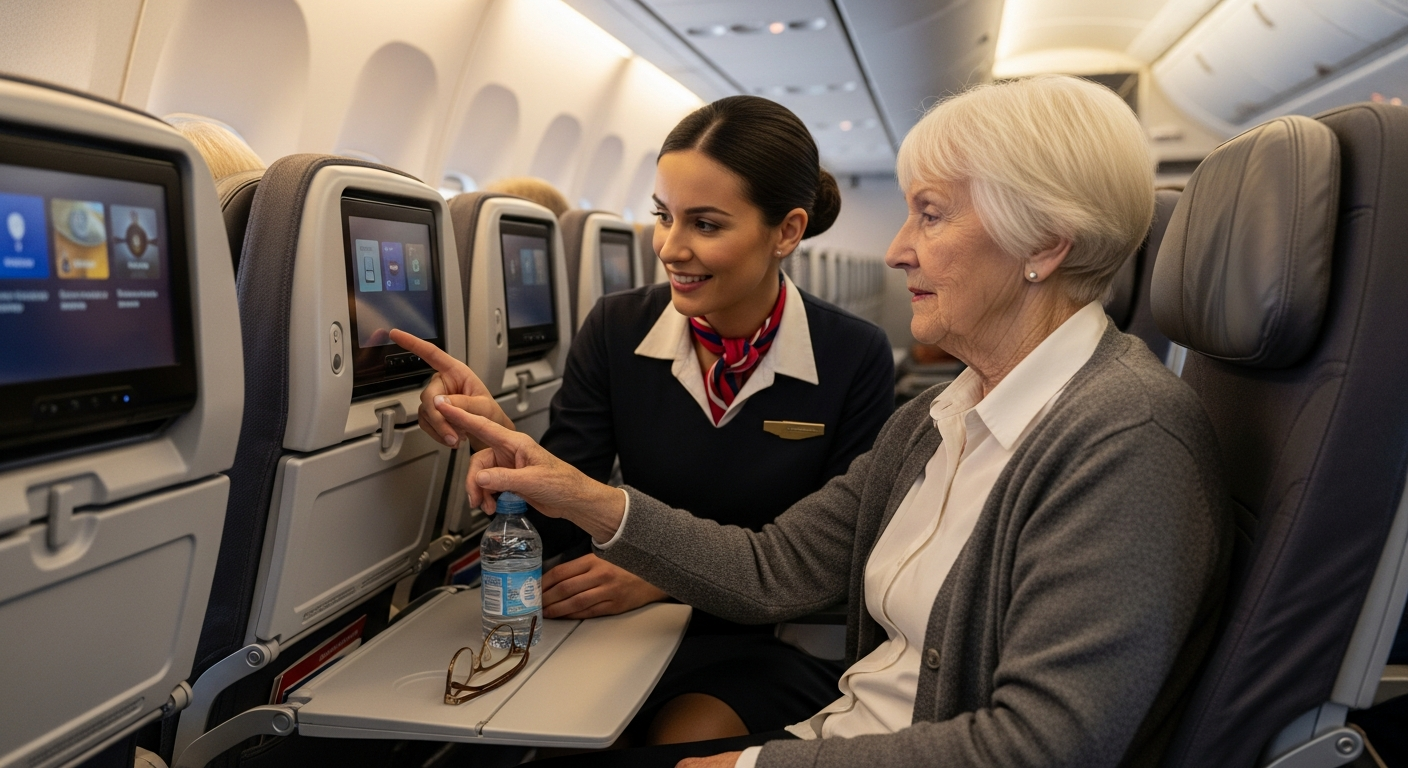 มาตรฐานการบริการบนเครื่องบินสำหรับนักท่องเที่ยวรุ่นใหญ่