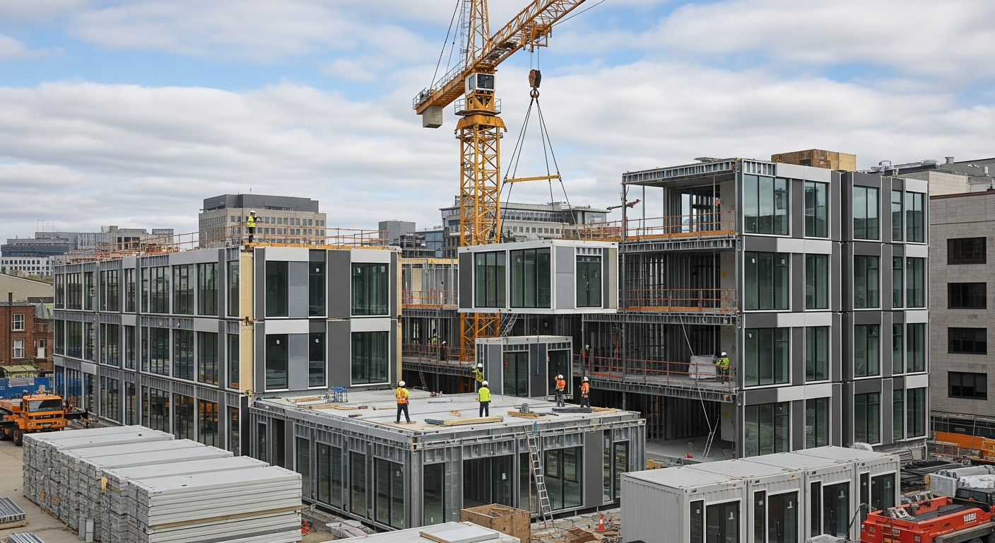 การก่อสร้างสำนักงานแบบโมดูลาร์: รวดเร็วและยั่งยืน