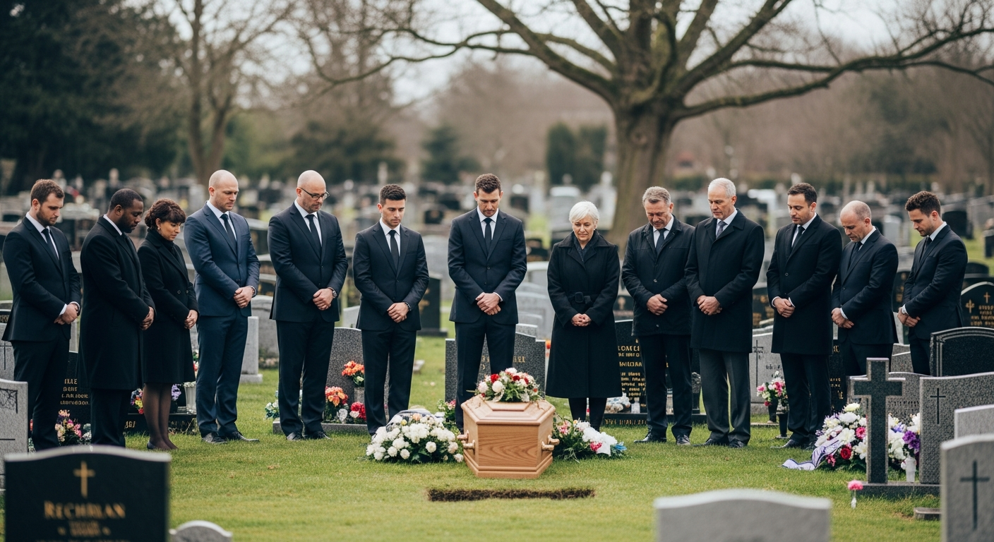 Information about a family funeral for a small gathering - Invoice details to follow.