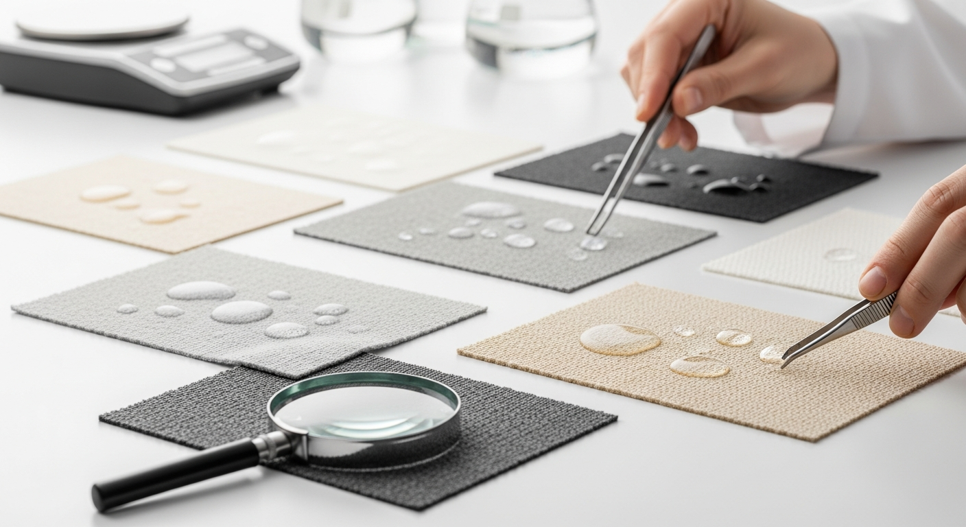 Srovnání savosti přírodních a umělých tkanin