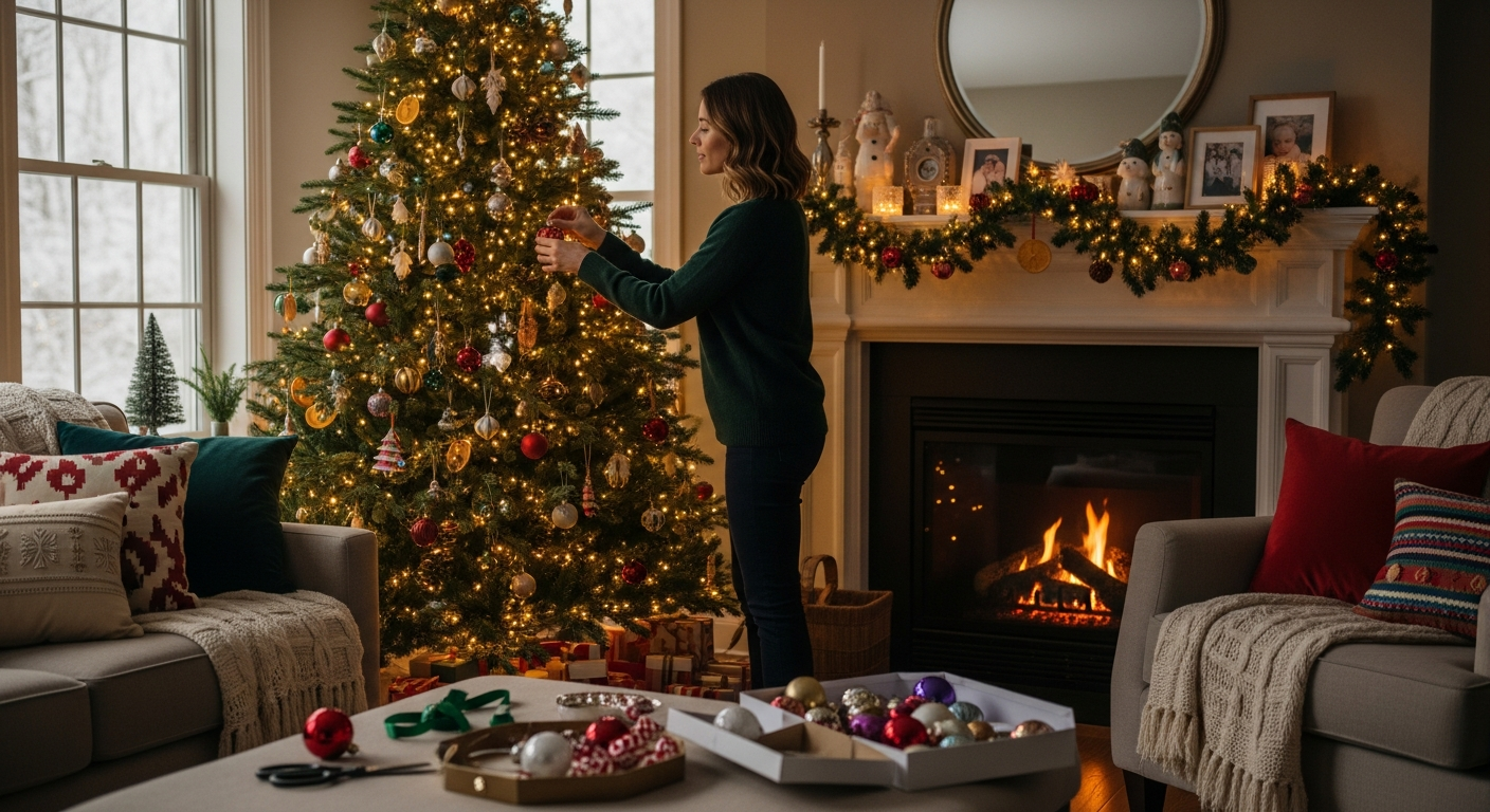 Namų puošyba šventiniam laikotarpiui