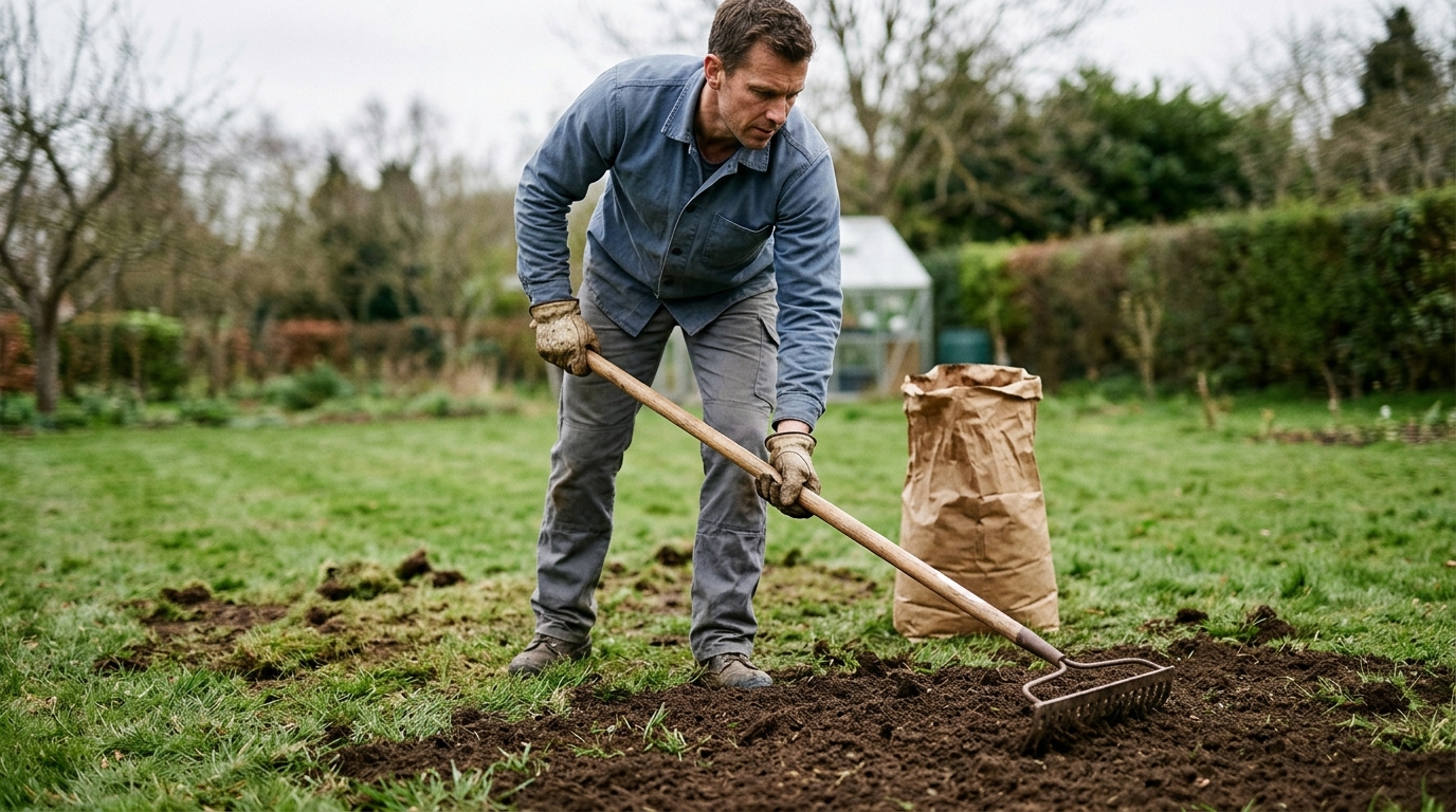 Level a Bumpy Lawn with 40 Kilograms of Kettering Loam and a Landscaping Rake