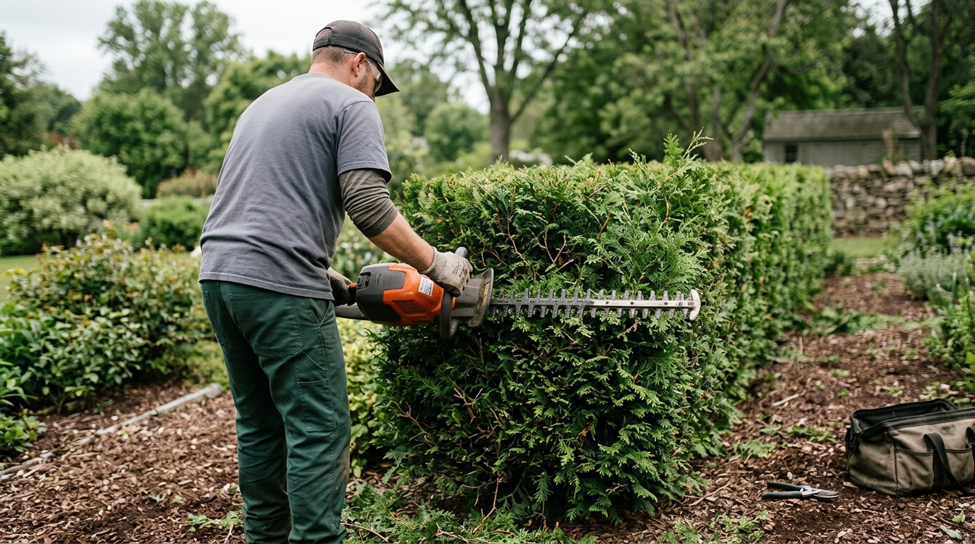 30 Centimetres of Annual Growth Managed on a Thuja Screen with a Husqvarna 522HD60