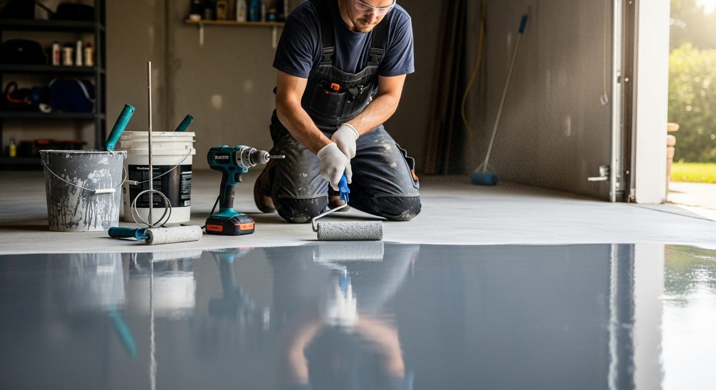 การติดตั้งพื้นอีพ็อกซี่ในโรงรถ: สิ่งที่ต้องรู้