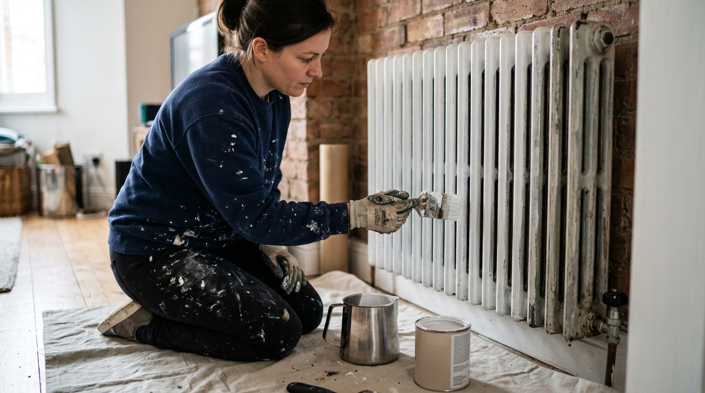 Repaint a Radiator with Hammerite Enamel in a 3-Coat Method Without Removal