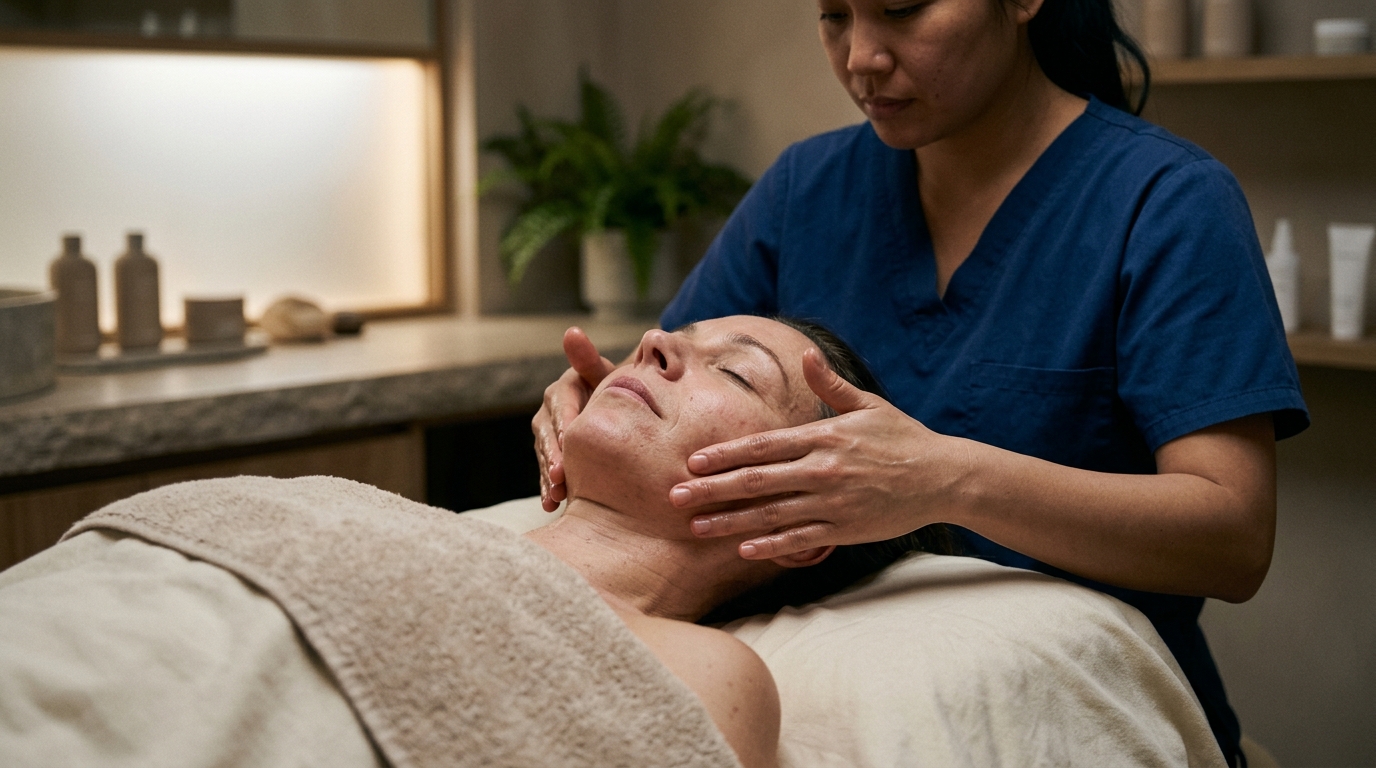 Técnicas de masaje facial para relajar el rostro