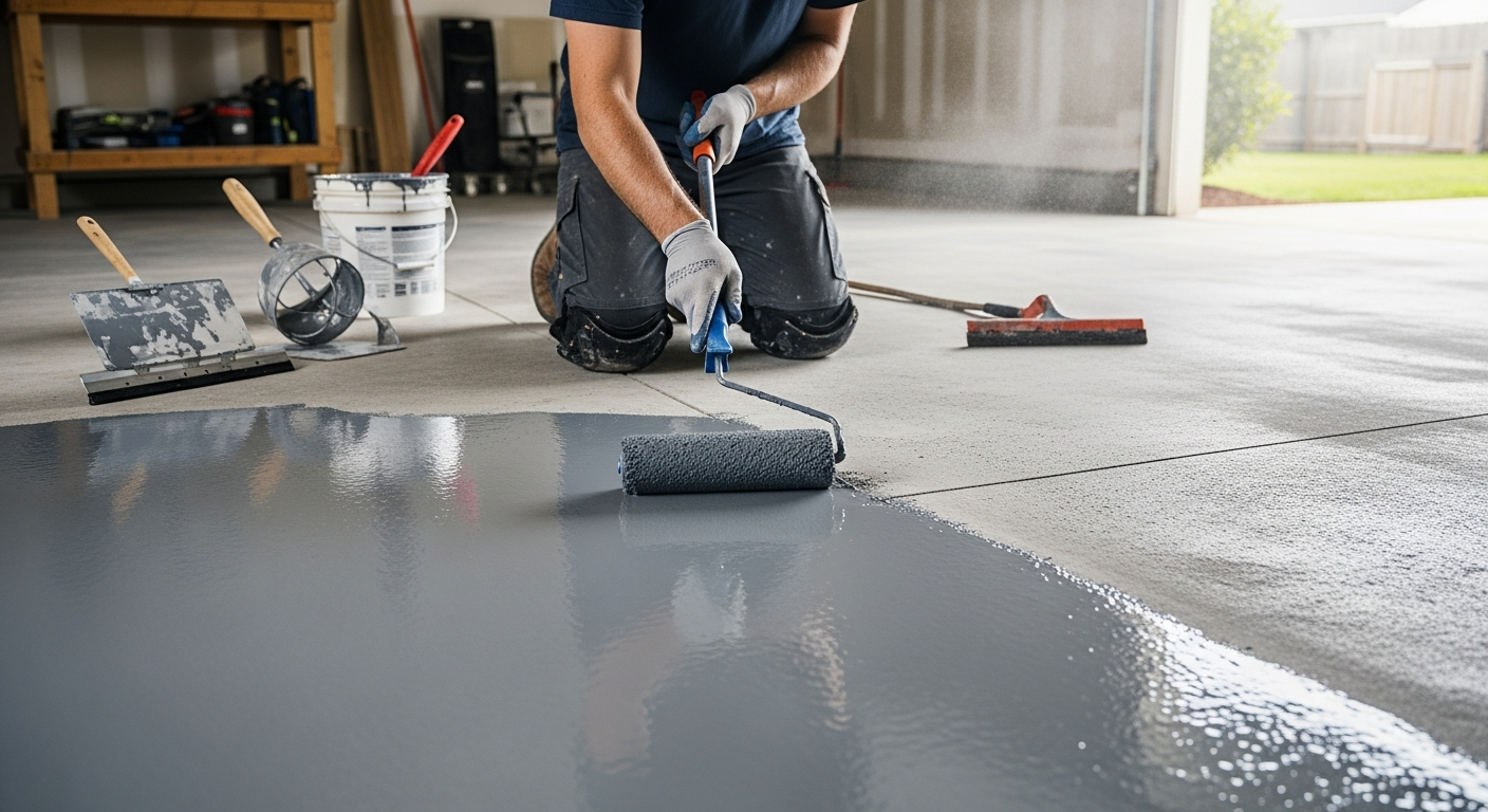 สารเคลือบอีพ็อกซี่สำหรับพื้นโรงรถในที่พักอาศัย