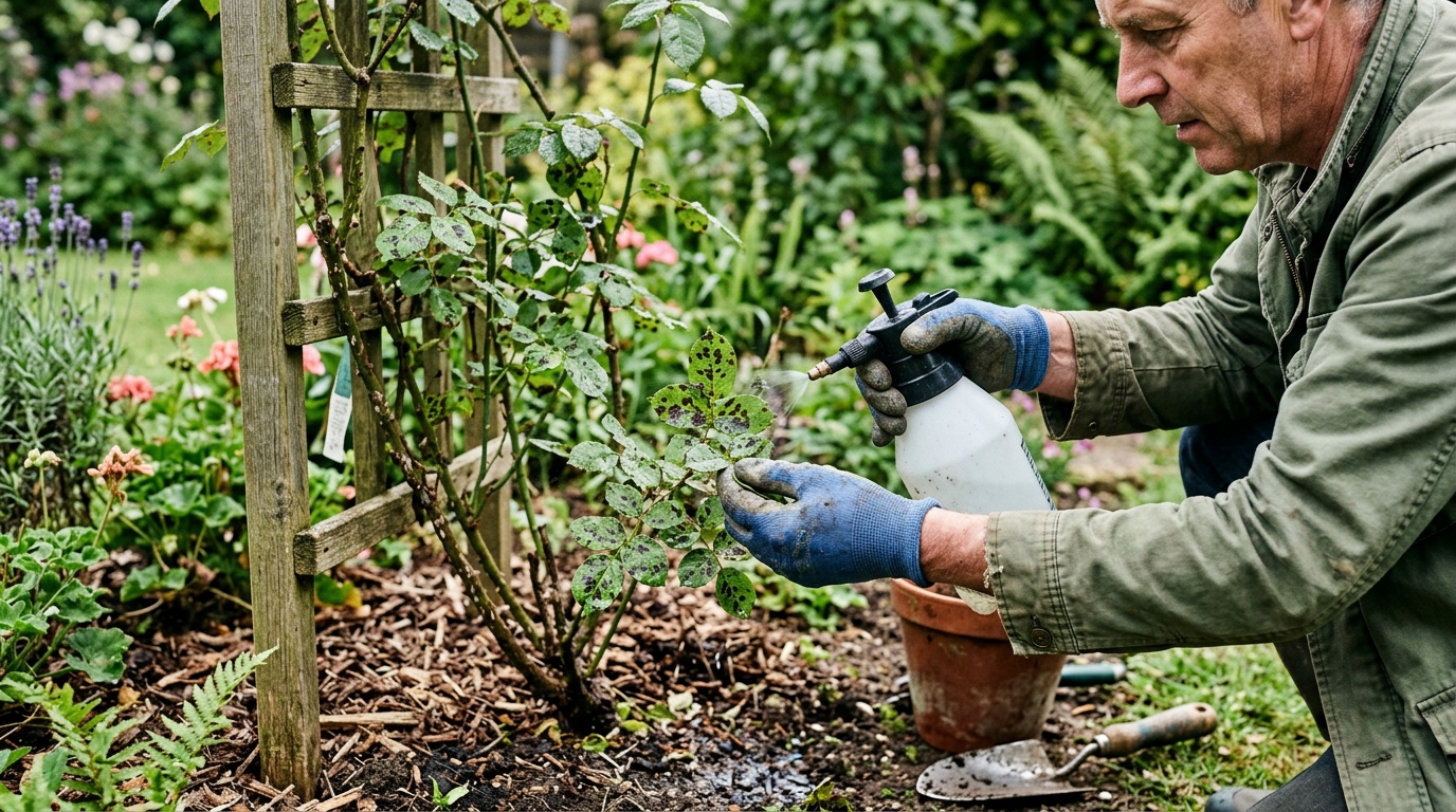 Rosa Gertrude Jekyll: Why Black Spot Returns After a Wet June and How RoseClear Stops It