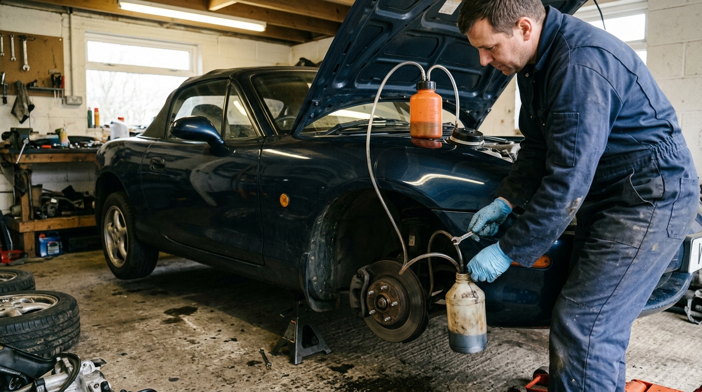 6 Steps to Bleed Clutch Fluid on a Mazda MX-5 using a Gunson Eezibleed Kit