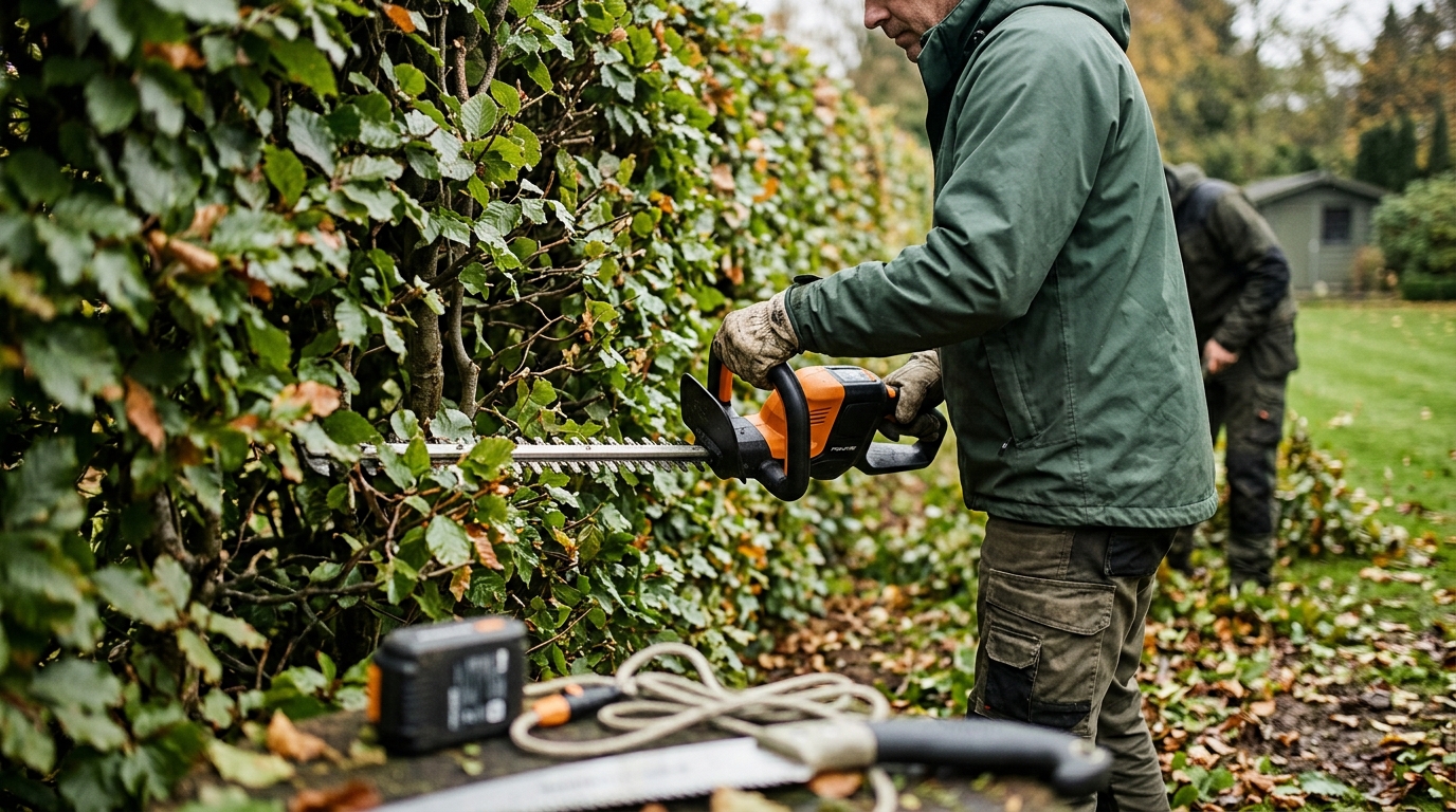 Fiskars PowerGear X vs Bosch AdvancedHedgeCut 36 for Trimming a 20-Metre Beech Screen