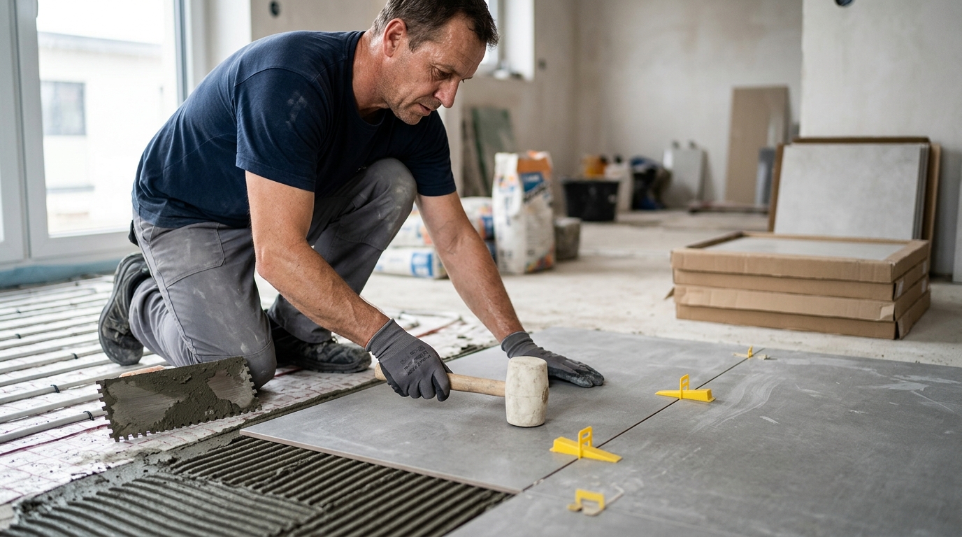 Mapei Keraflex Maxi S1: Why Large Format Porcelain Stops Lipping on a Heated Screed
