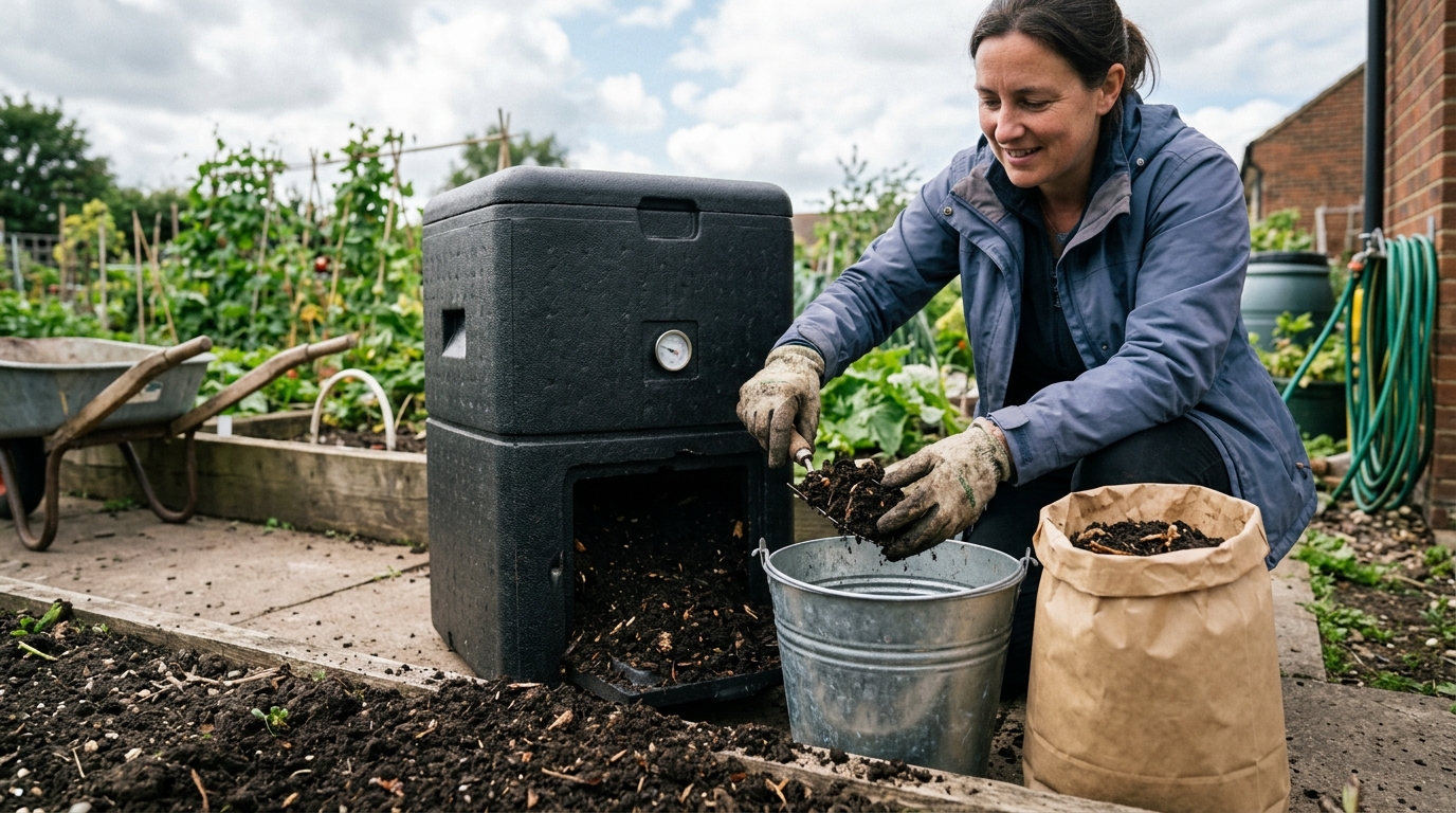 18 Kilograms of Finished Compost from a HotBin Mk2 in Eight Weeks