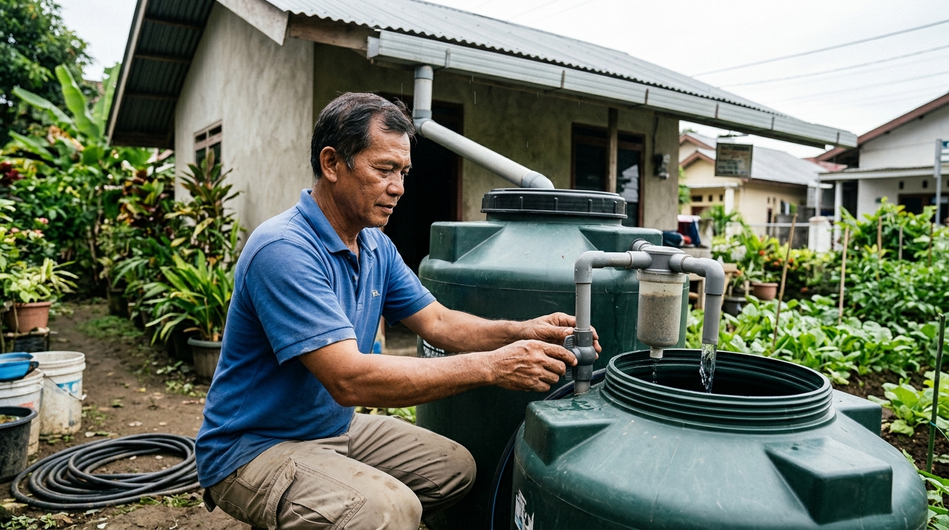 Cara Menyimpan Air Hujan Untuk Kegunaan Rumah