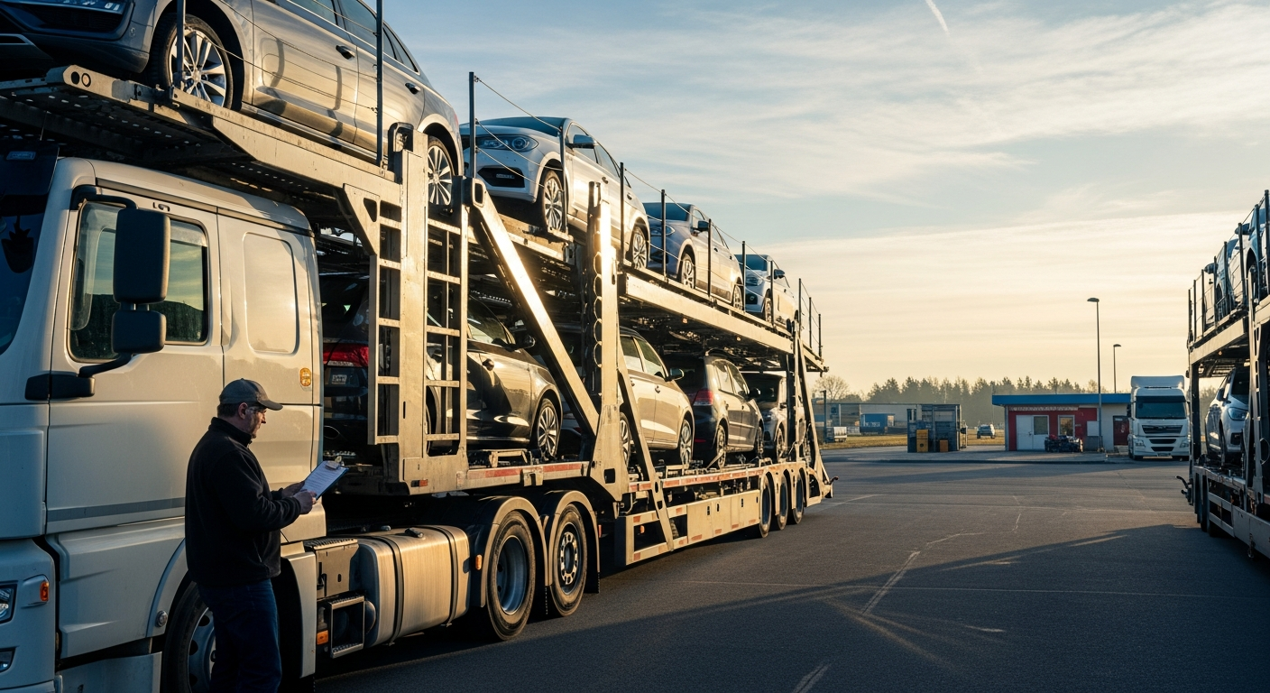 Transport automobile par camion porte-voiture