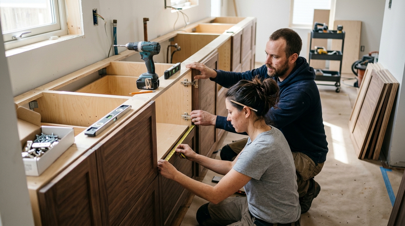 Sektion Cabinet Boxes Faced with Semihandmade Fronts for a 3.2-Metre Kitchen Run