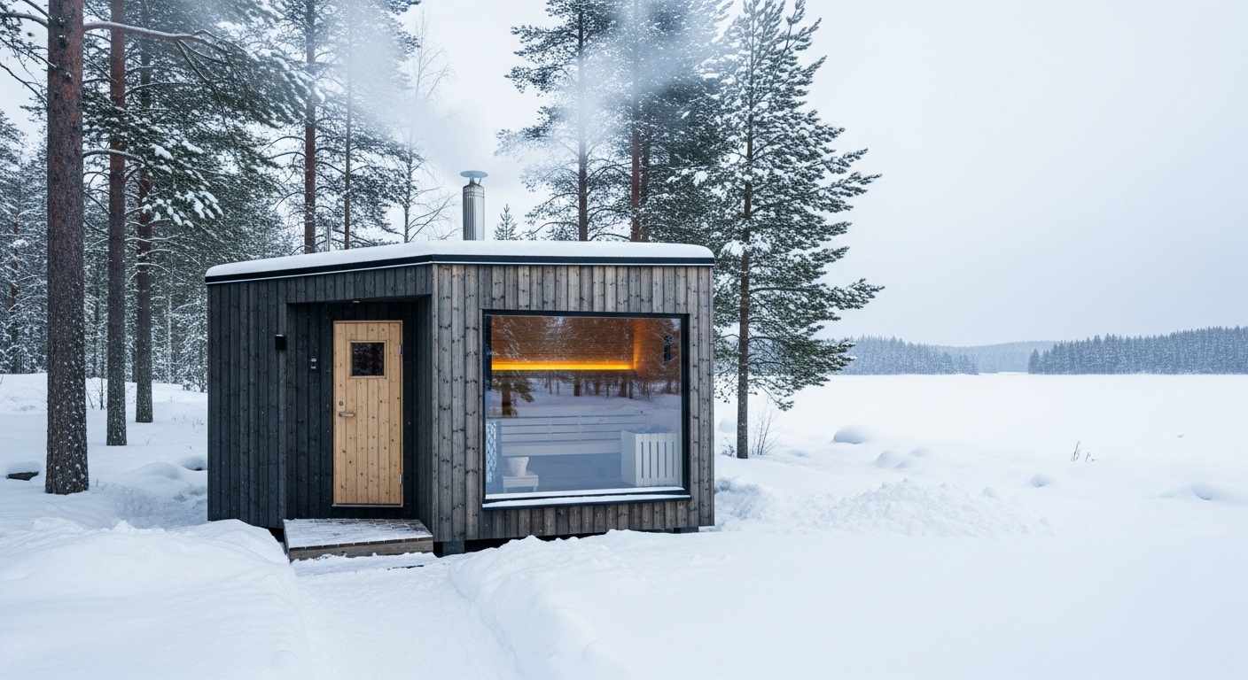 Pienet talviasuttavat saunarakennukset maailmalla
