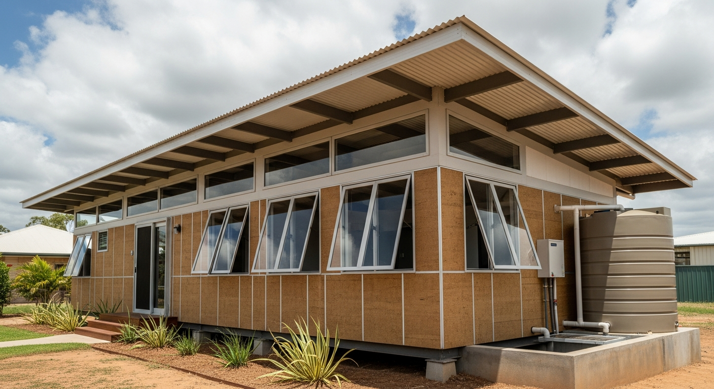 การปรับตัวของบ้านสำเร็จรูปชั้นเดียวต่อสภาพภูมิอากาศ