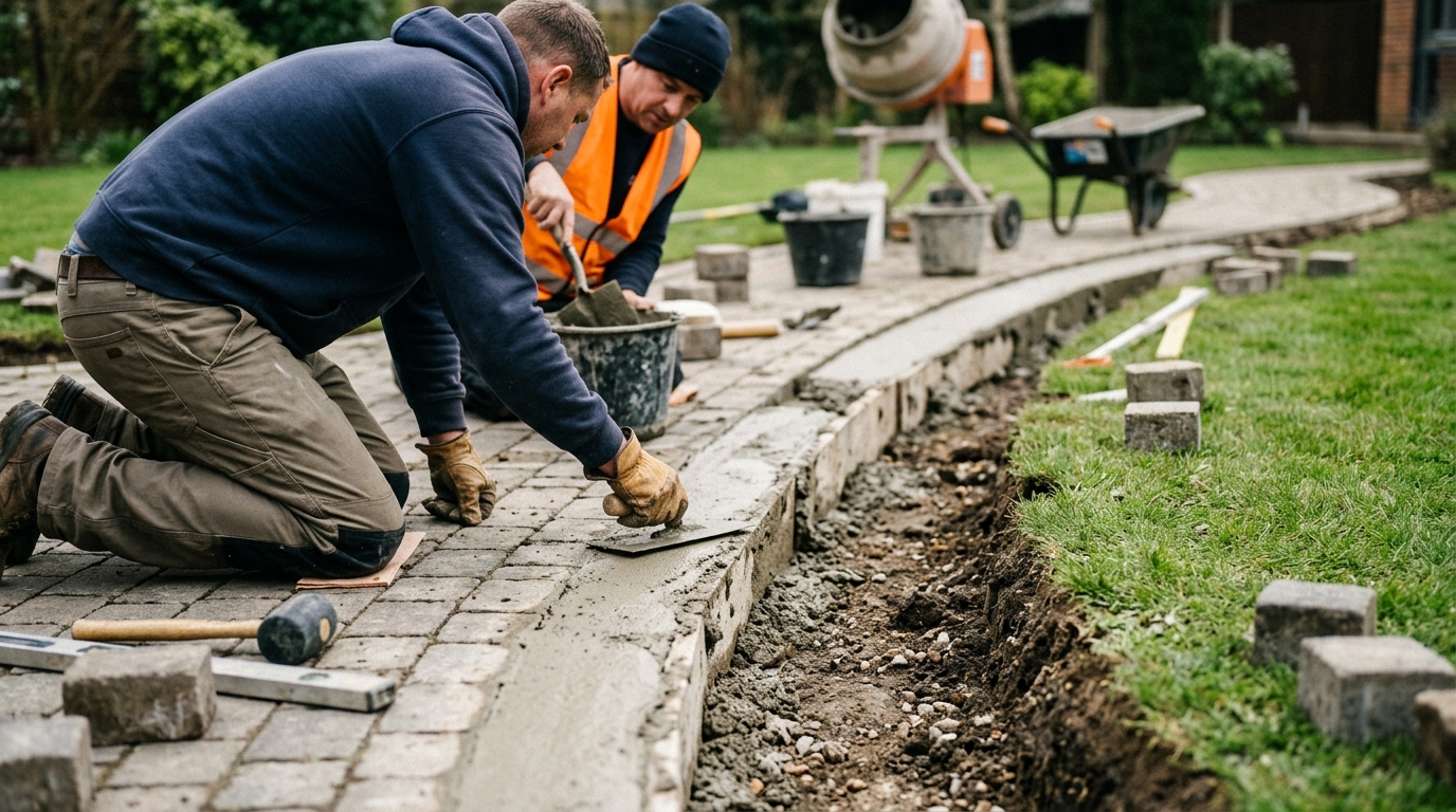Edge Restraint Failure Corrected along a 14-Metre Block Paving Border with a Concrete Haunch
