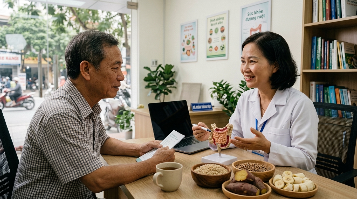 Tối ưu hóa chế độ dinh dưỡng cho người bệnh đại tràng